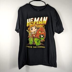 Funko Pop Tee He-Man Masters of the Universe T Shirt Large Black Graphic